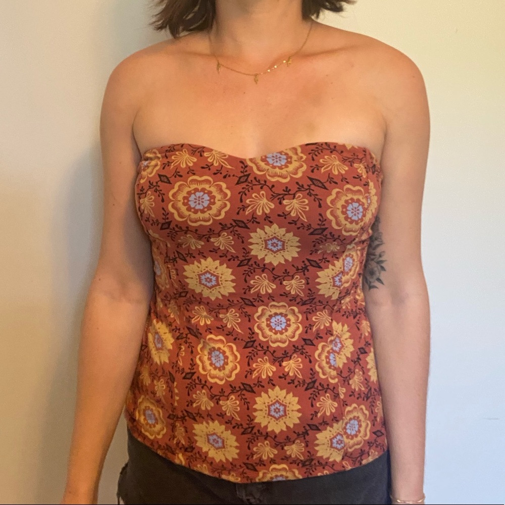 Adorable, Adjustable Boho Pattern Strapless Top - image 2